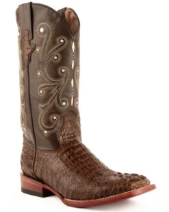 Ferrini Men's Caiman Croc Print Western Boots - Broad Square Toe -Bootmith and Co. Store 036G45 7059 P1