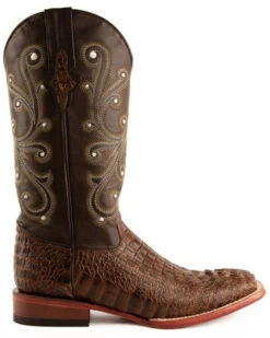 Ferrini Men's Caiman Croc Print Western Boots - Broad Square Toe -Bootmith and Co. Store 036G45 7059 P2
