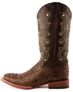Ferrini Men's Caiman Croc Print Western Boots - Broad Square Toe -Bootmith and Co. Store 036G45 7059 P3