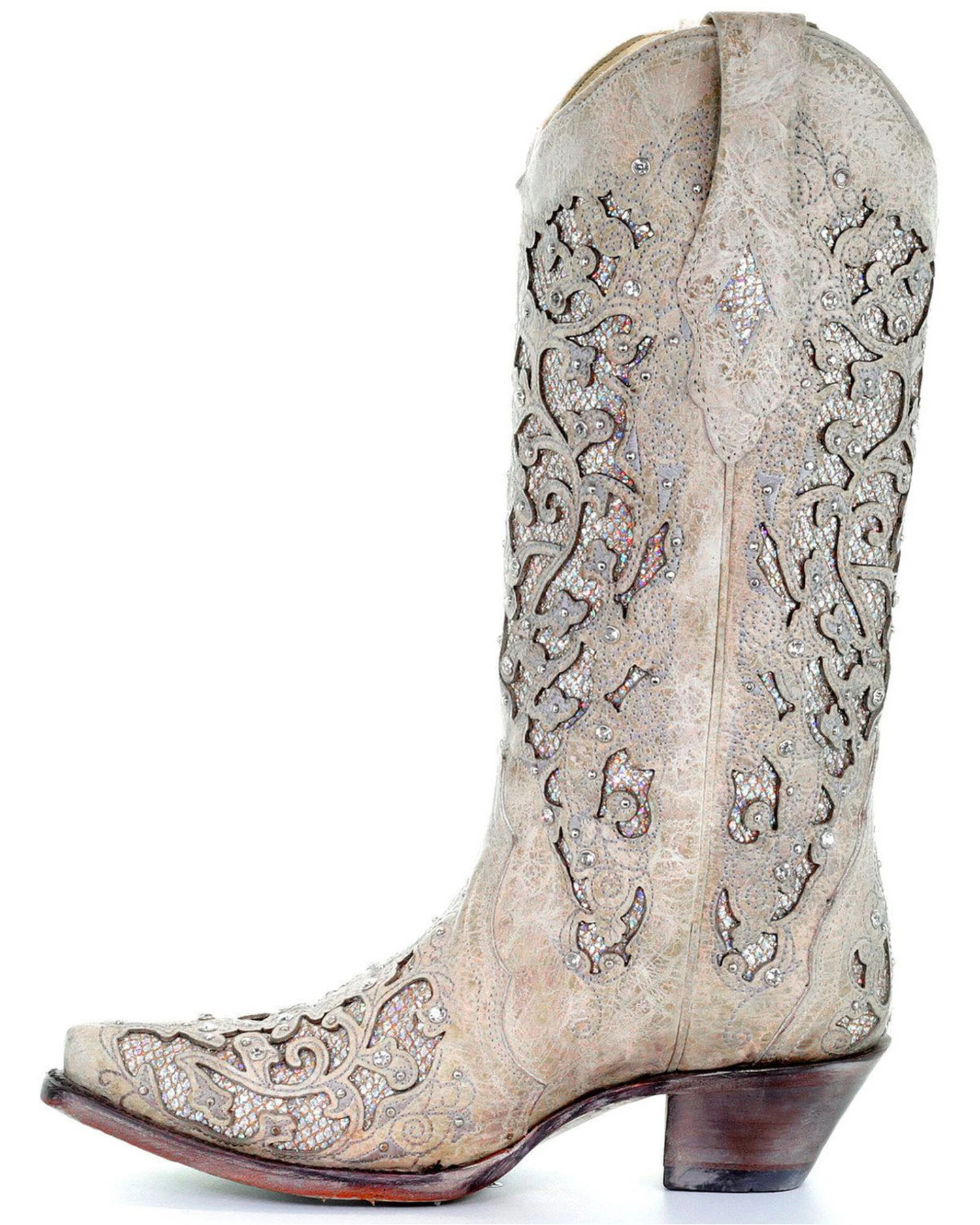 Corral Women's White Glitter Inlay Western Boots 5 Corral Women's White Glitter Inlay Western Boots - Image 3
