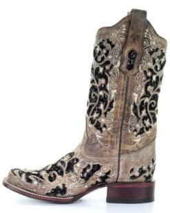 Corral Women's Sequin Inlay Western Boots - Square Toe -Bootmith and Co. Store 2000280080 200 P3