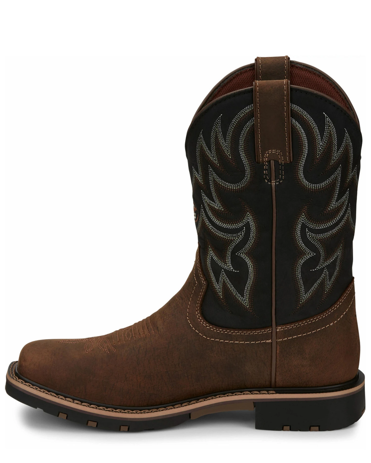 Justin Men's Fireman Black Western Boots - Square Toe 5 Justin Men's Fireman Black Western Boots - Square Toe - Image 3