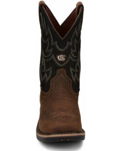 Justin Men's Fireman Black Western Boots - Square Toe 13 Justin Men's Fireman Black Western Boots - Square Toe -Bootmith and Co. Store 2000334478 280 P5