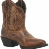 Laredo Women's Brown Shortie Western Booties - Round Toe 2 Laredo Women's Brown Shortie Western Booties - Round Toe -Bootmith and Co. Store 2000337536 200 P1