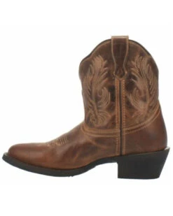 Laredo Women's Brown Shortie Western Booties - Round Toe -Bootmith and Co. Store 2000337536 200 P3