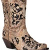 Corral Women's Brown Inlay Western Booties - Snip Toe -Bootmith and Co. Store 2000351156 200 P1