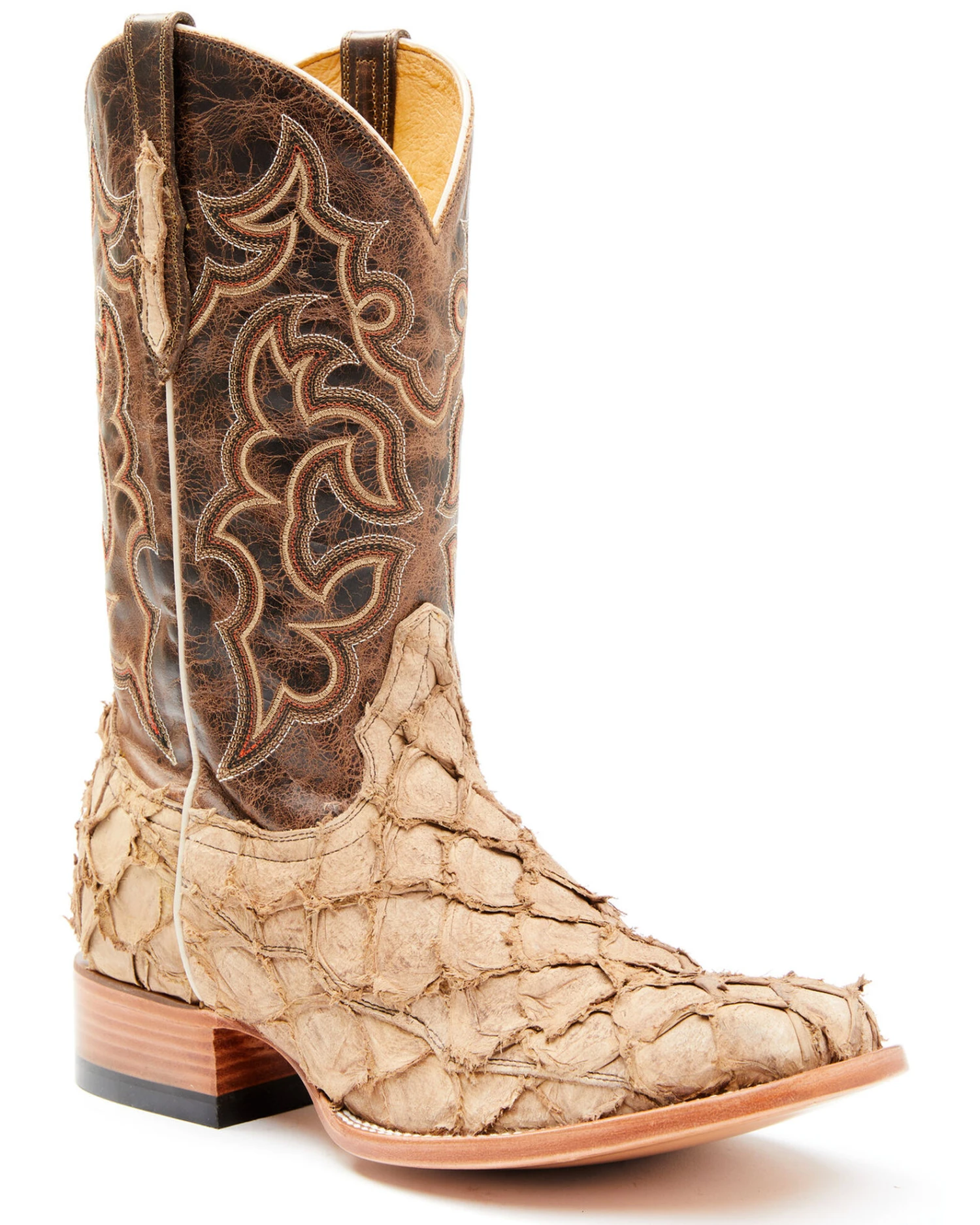 Cody James Men's Exotic Pirarucu Western Boots - Broad Square Toe 3 Cody James Men's Exotic Pirarucu Western Boots - Broad Square Toe