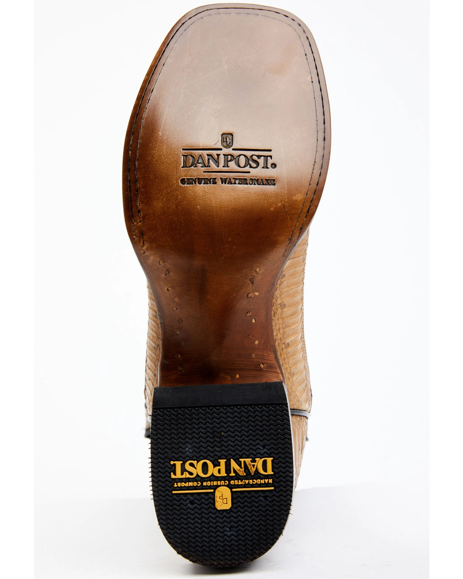 Dan Post Men's Taupe Water Snake Exotic Western Boots - Broad Square Toe 9 Dan Post Men's Taupe Water Snake Exotic Western Boots - Broad Square Toe - Image 7