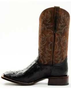 Cody James Men's Saddle Black Full-Quill Ostrich Exotic Western Boots - Broad Square Toe 11 Cody James Men's Saddle Black Full-Quill Ostrich Exotic Western Boots - Broad Square Toe -Bootmith and Co. Store 2000359778 001 P3