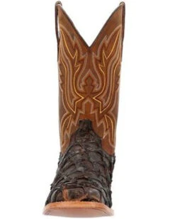 Durango Men's Exotic Pirarucu Skin Western Boots - Broad Square Toe -Bootmith and Co. Store 2000359779 201 P4