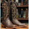 Tanner Women's Hand Tooled Floral Western Boots - Broad Square Toe  -Bootmith and Co. Store 2000363916 200 P1