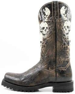 Dan Post Men's Skulls Motorcycle Western Boot - Square Toe -Bootmith and Co. Store 2000371083 001 P3