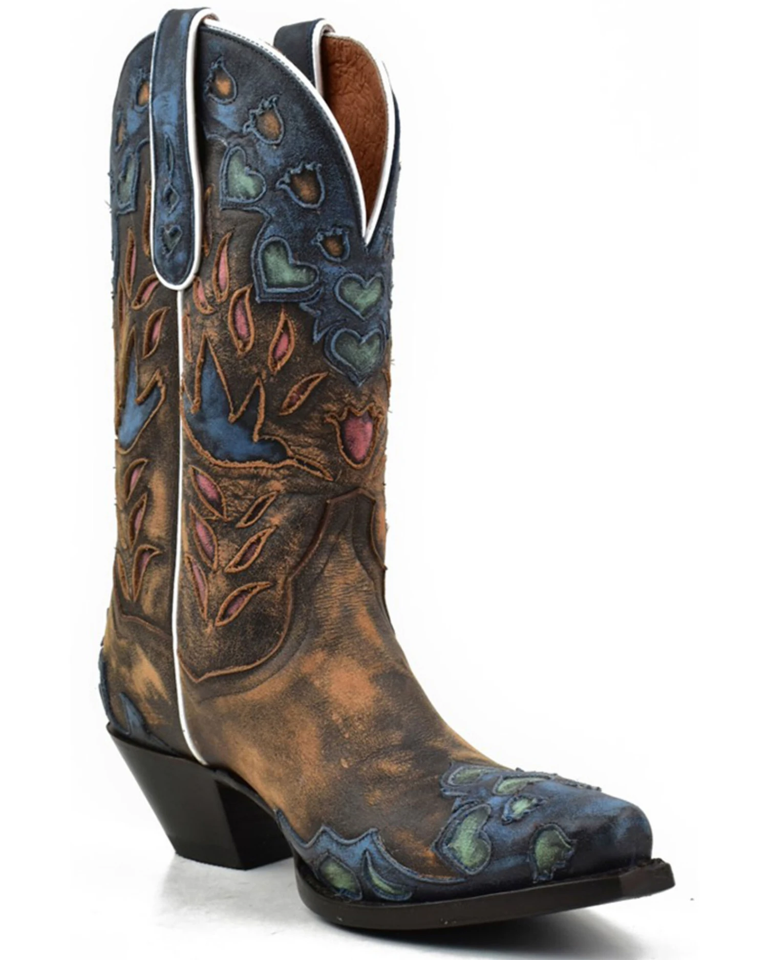 Dan Post Women's Humming Bird Heart And Floral Inlay Western Boots - Snip Toe 3 Dan Post Women's Humming Bird Heart And Floral Inlay Western Boots - Snip Toe