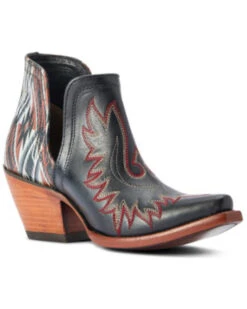 Ariat Women's Dixon Chimayo Cash Roja New Mexico Print Western Booties - Snip Toe 
