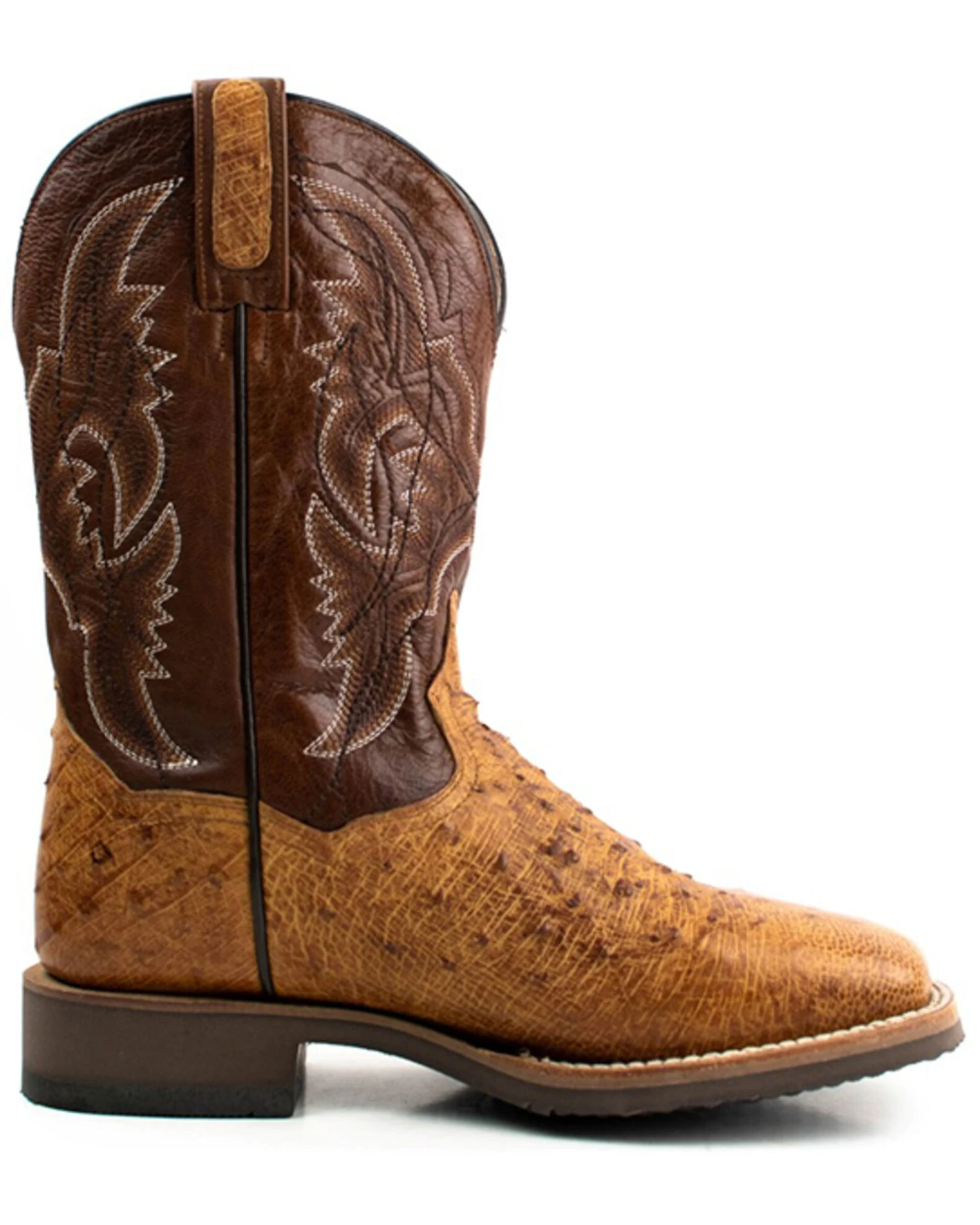 Dan Post Men's Saddle Hand Quill Ostrich Western Boots - Broad Square Toe 4 Dan Post Men's Saddle Hand Quill Ostrich Western Boots - Broad Square Toe - Image 2