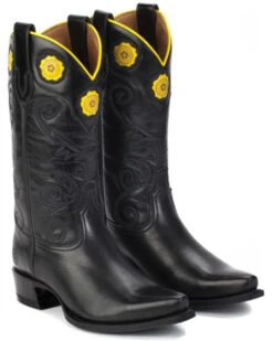 Ranch Road Boots Women's Rosette Floral Embroidered Western Boots - Snip Toe