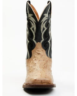 Dan Post Men's Hand Ostrich Quill Western Boots - Broad Square Toe -Bootmith and Co. Store 2000381788 100 P4