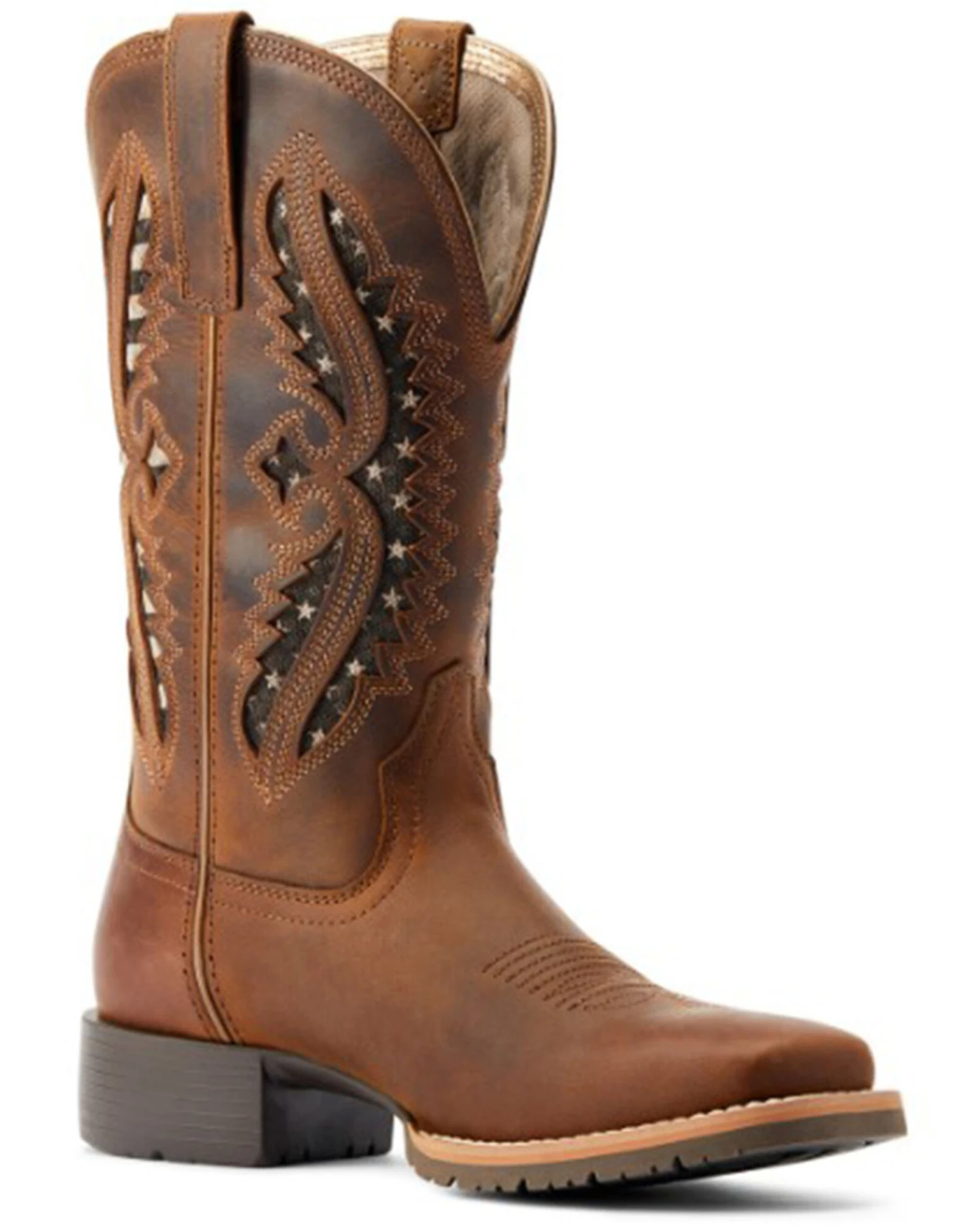 Ariat Women's Hybrid Rancher VentTEK Distressed Western Performance Boots - Broad Square Toe 3 Ariat Women's Hybrid Rancher VentTEK Distressed Western Performance Boots - Broad Square Toe